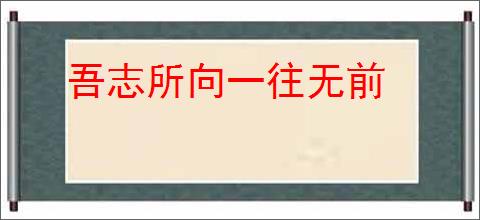 吾志所向一往无前