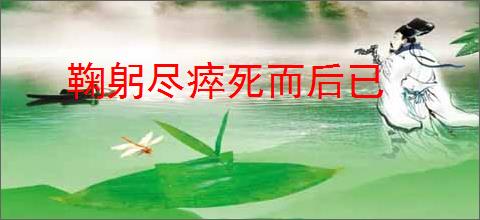 鞠躬尽瘁死而后已