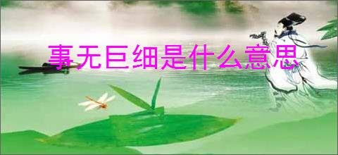 事无巨细是什么意思